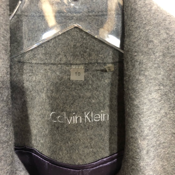 Calvin Klein Double Breasted Peacoat Grey Size 10 - Picture 3 of 7